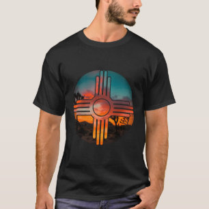 Camiseta Novo México Símbolo Zia E Paisagem