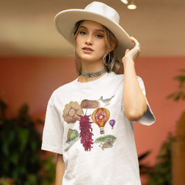 Camiseta Novo México Vermelho Chile Pinõn Zia Balão de Ar Q