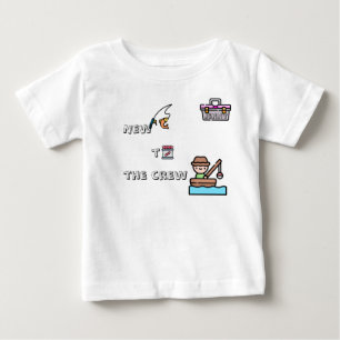 Camiseta "Novo na Tripulação" PINK Personalizado de Pesca