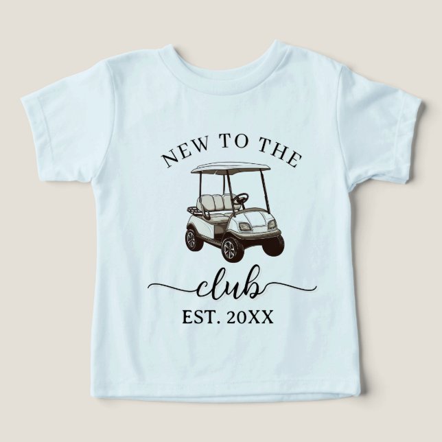 Camiseta novo no clube  tema de golfe  (Design frontal)