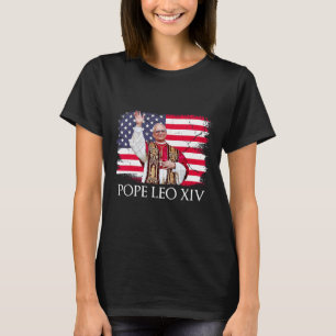 Camiseta Novo Papa Leo Xiv Robert American Flag