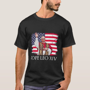 Camiseta Novo Papa Leo Xiv Robert American Flag