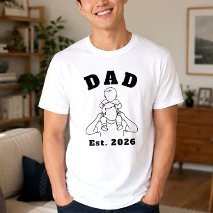 Camiseta Novo Papai Bebê Ombro Linha Arte