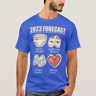 Camiseta novo papai de previsão de 2023 Mãe Anúncio do bebê