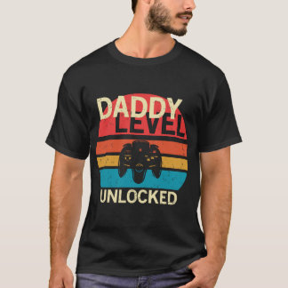 Camiseta Novo papai Engraçado Desbloqueado No Nível Do Pai,