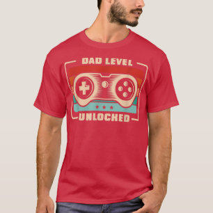 Camiseta Novo papai Funny Gamer Pai Gi Do Nível Do Pai Do M