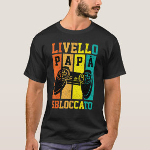 Camiseta Novo papai Nível Desbloqueado Vintage do Jogo do J
