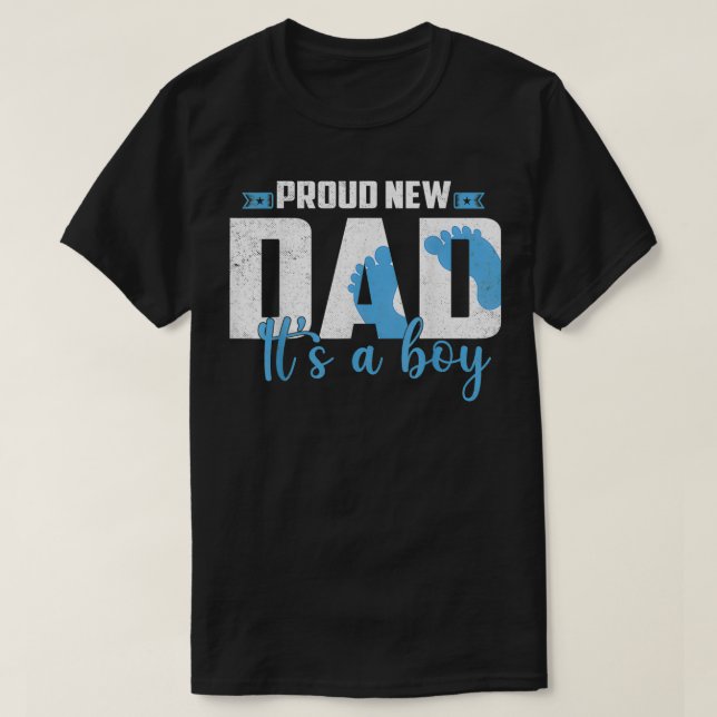 Camiseta Novo papai Orgulhoso É Um Menino Gênero De Gravide (Frente do Design)