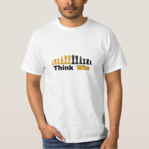 Camiseta NOVO! Pense, Mexa-Se, Ganhe - Xingas de Xadrez