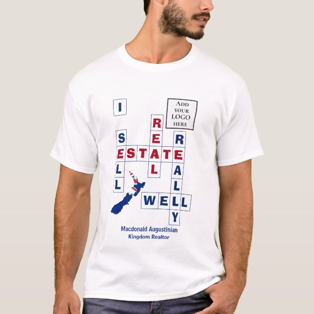 Camiseta NOVO Realetor de LOGOTIPO Imobiliário ZEALAND (Frente)