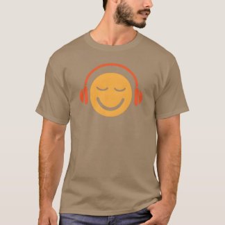 Camiseta Novo smiley face de música Design com fones de ouv