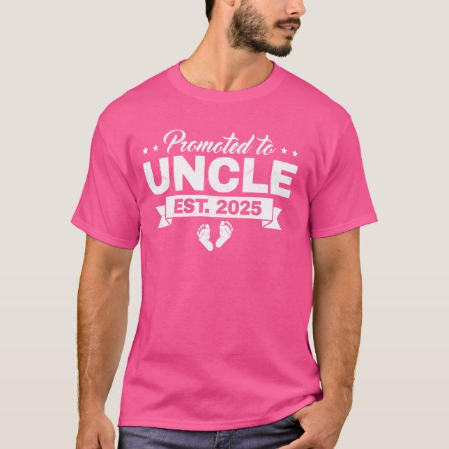 Camiseta Novo Tio 2025 Anúncio De Gravidez Promovido A (Frente)