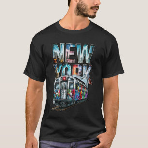 Camiseta Novo Trem de Nova York Estilo Grafite Carro Rua