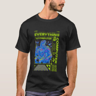 Camiseta Novo! TUDO É COMPUTADOR Simulação de Vida Tech C