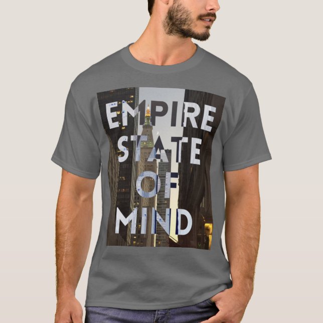 Camiseta novo-york-cidade-império-estado-da mente (Frente)