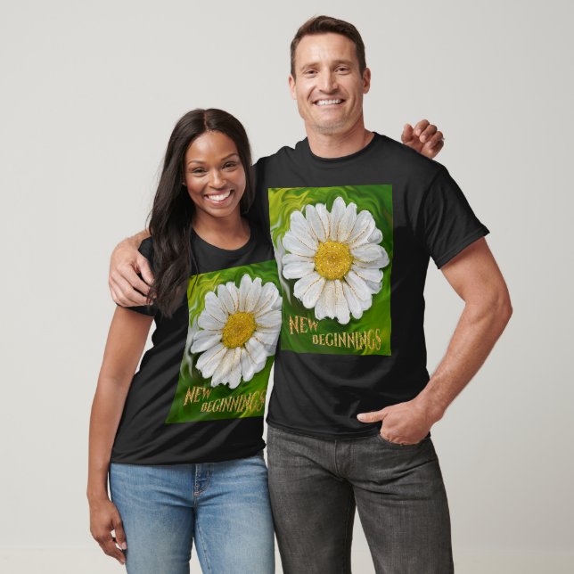 Camiseta Novos começos - Poder das flores margaridas (Unissex)