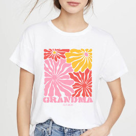 Camiseta now grandma nana nanny mimi gigi floral