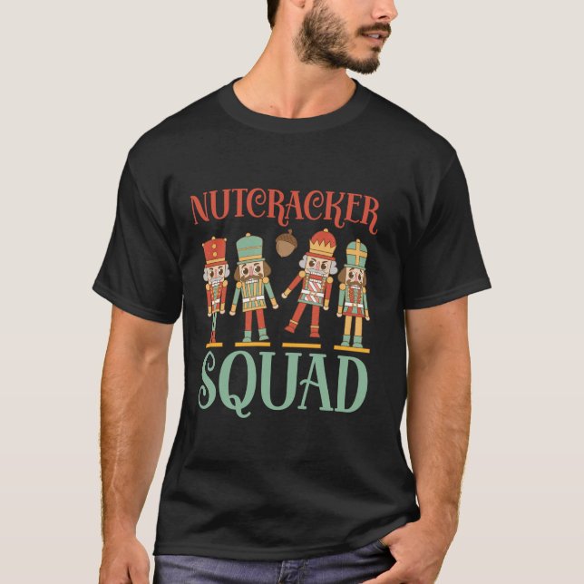 Camiseta Noz-cracker Esquadrão Figurino de Natal Correspond (Frente)