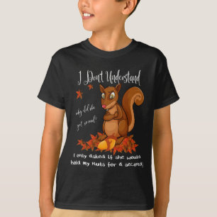 Camiseta Nozes de Esquilo Engraçadas Roupas de Homem Humor 