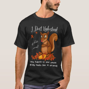 Camiseta Nozes de Esquilo Engraçadas Roupas de Homem Humor