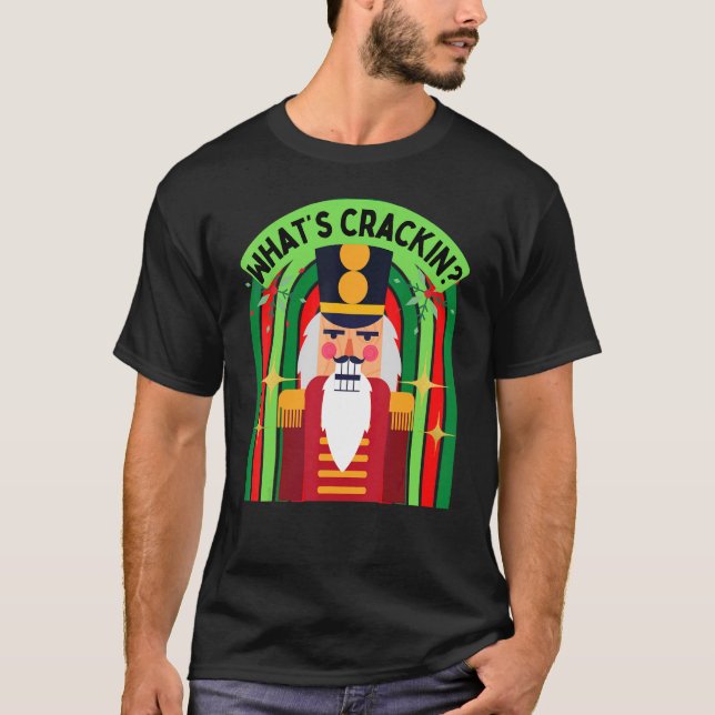 Camiseta Nozes de Natal O que está Cracking no Xmas Tee (Frente)