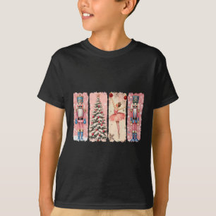 Camiseta Nozes Retrô Llet Rosa Natal Vibes Xmas Mulher