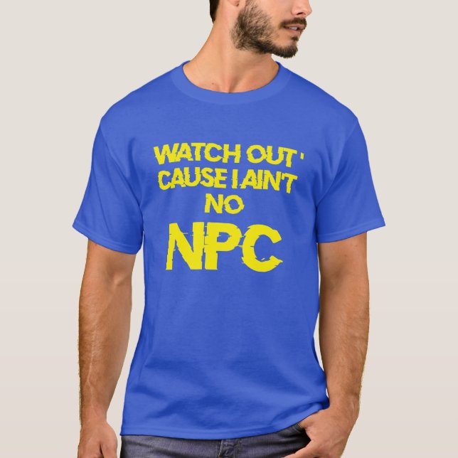 Camiseta NPC - ADVERTÊNCIA de personagem que não é o jogado (Frente)