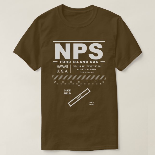 Camiseta NPS da Estação Aérea Naval NAS da Ford Is (Frente do Design)