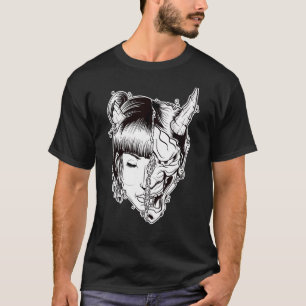 Camiseta Nu Gótico Geisha Hannya Mask Demon Shapeshifter