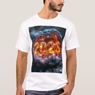 Camiseta Núcleo de Cristal 2026 – Dígitos Flamejantes no Br