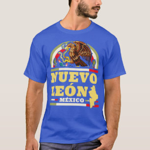 Camiseta Nuevo Leon México Mapa Bandera Mexicana Rua Mexica