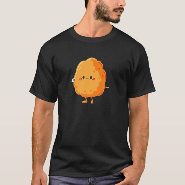 Camiseta Nugget de Frango Com Design de Relógio Nugget de F (Frente)