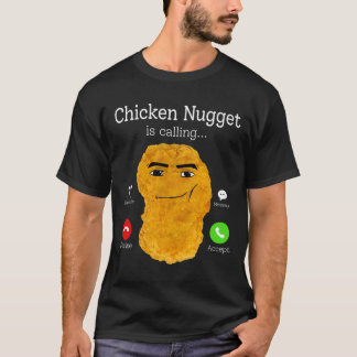 Camiseta Nugget de Frango Está Chamando Humor Divertido Ama