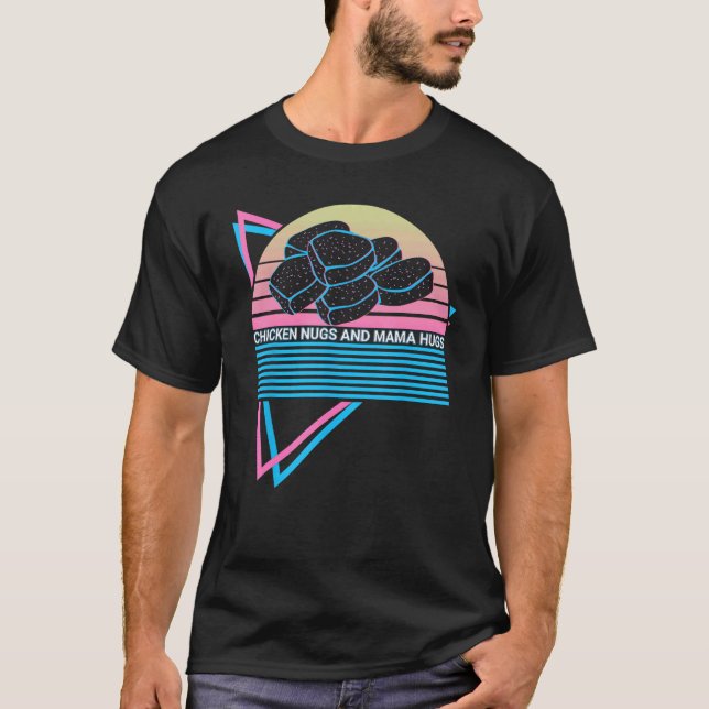 Camiseta Nugget De Frango Mãe Retro Nugs De Frango E Mamãe (Frente)