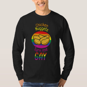 Camiseta Nugget de Frango Me Faz Gay Frango Frito Comida Rá