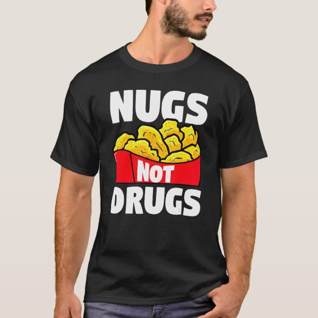 Camiseta Nugget de Frango Nugs Não Drogas Frango Frito Fast (Frente)