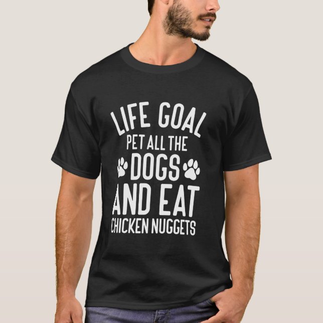 Camiseta Nuggets de Frango Acariciam Todos os Cães Cachorro (Frente)
