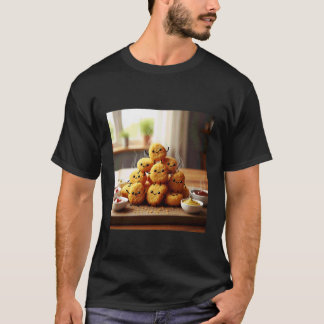 Camiseta Nuggets de Frango Adoráveis com Rostos Divertidos