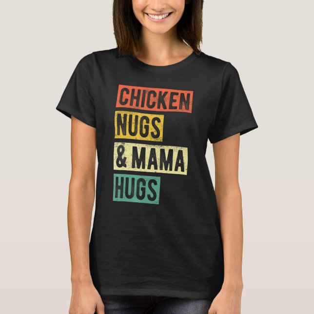 Camiseta Nuggets de Frango Aflitos E Abraços de Mamãe Frang (Frente)
