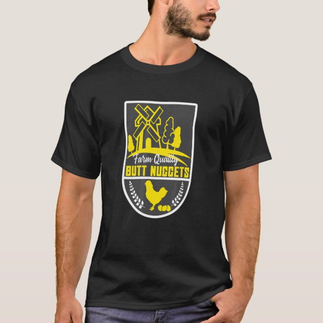 Camiseta Nuggets de Frango de Qualidade da Fazenda  Galinha (Frente)