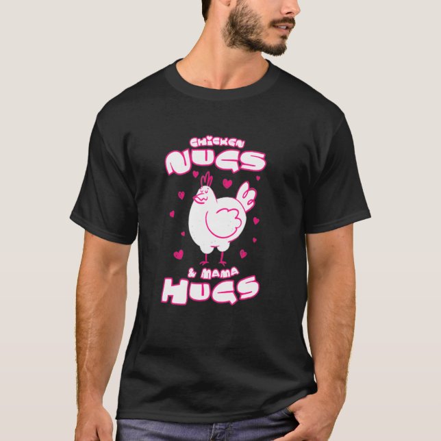 Camiseta Nuggets de Frango E Abraços da Mamãe (Frente)