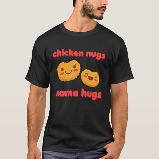 Camiseta Nuggets de Frango e Abraços da Mamãe Kawaii Nugget (Frente)