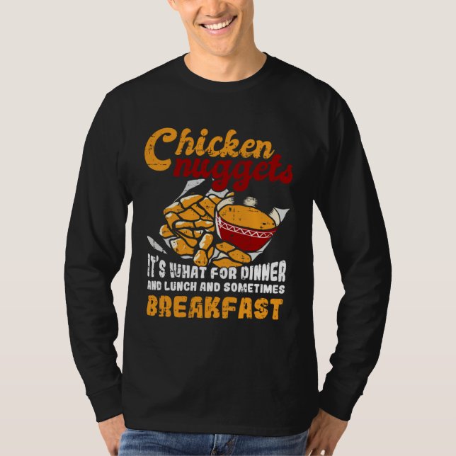 Camiseta Nuggets de Frango É Para Jantar Almoço Café da Man (Frente)