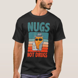 Camiseta Nuggets de Frango Engraçados Vintage Nugs Não Drog