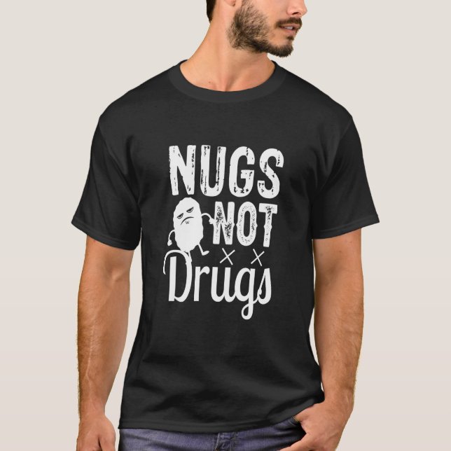 Camiseta Nuggets de Frango Nuggets de Frango Nugs Não Droga (Frente)