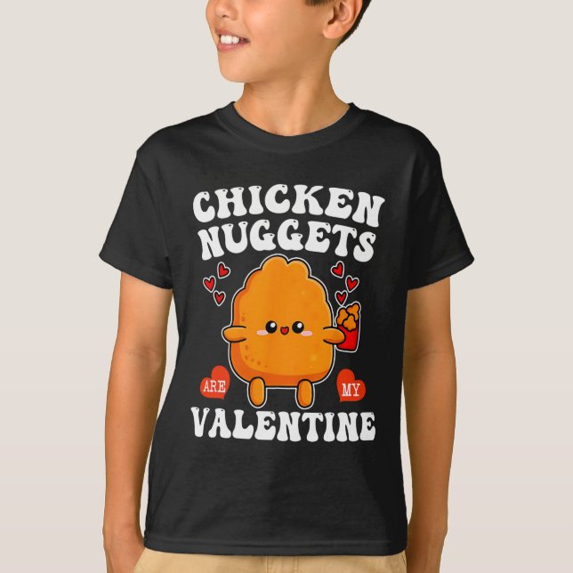Camiseta Nuggets de Frango São Meu Valentim Comida de Nugge (Frente)