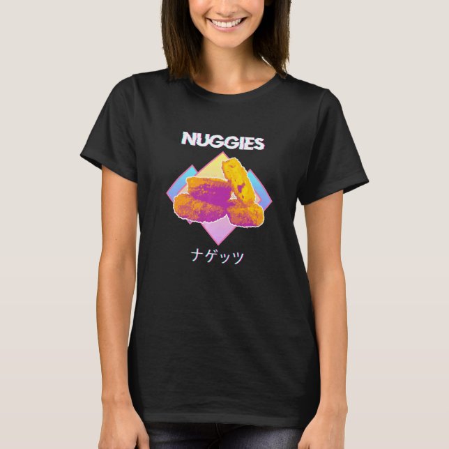 Camiseta Nuggets de Frango Vaporwave Kanji Japonês (Frente)