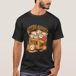 Camiseta Nuggets de Gatinho Comida Trocadilho Amante de Gat