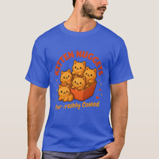 Camiseta Nuggets de Gatinho Fofo Comida Divertida Gato retr