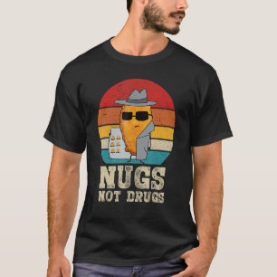 Camiseta Nuggets Engraçados - Nugs Não Drogas Vintage